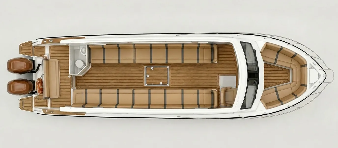 Passohara deck plan: 17 guest seats — left L1–L8, right R1–R9.